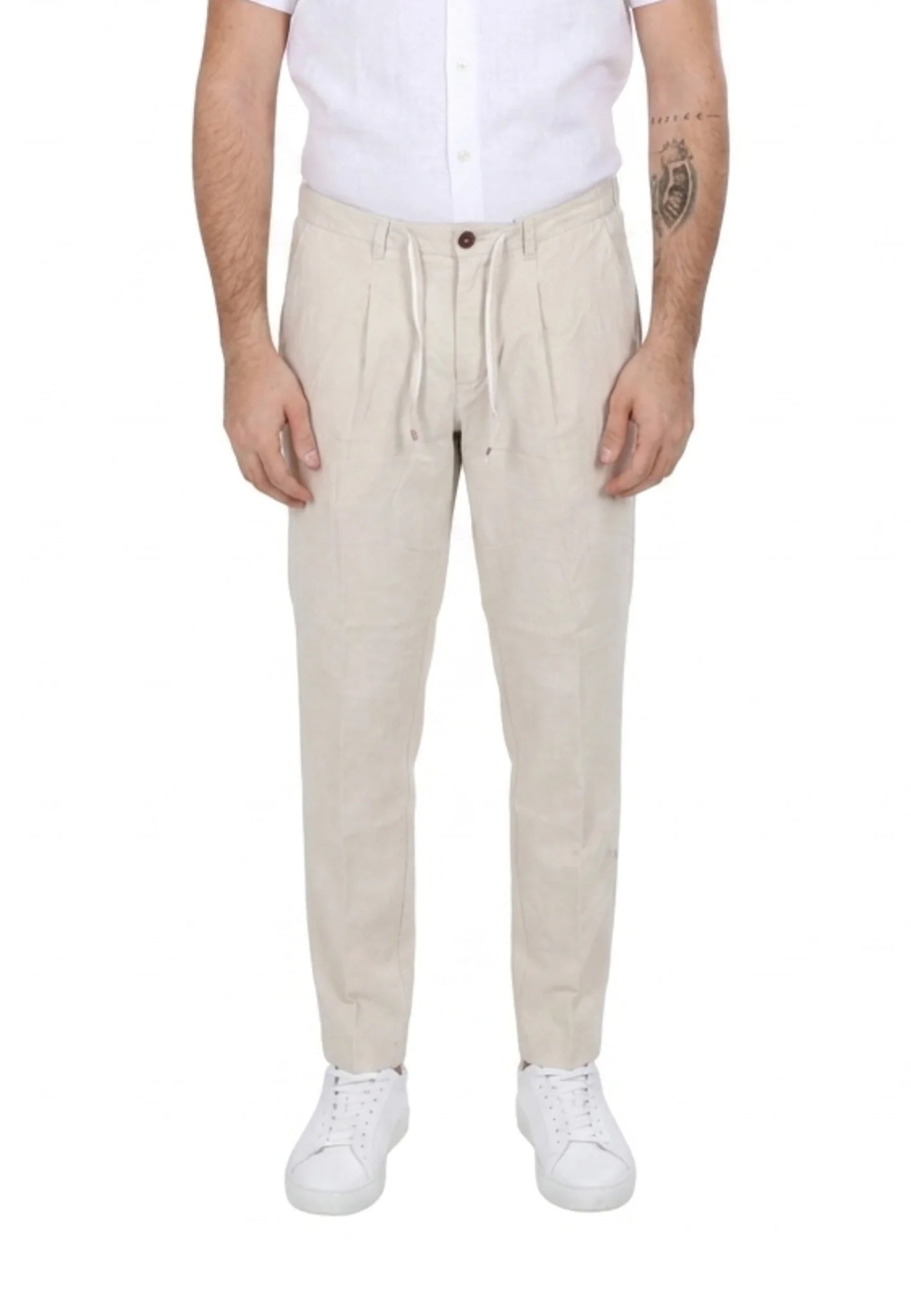 Yes Zee Pantalone Uomo Misto Lino Beige - 0953 P670 PC00 0245
