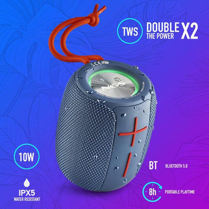 Ngs Speaker Roller Nitro1 Ipx5 Tws/Usb/Tf/Aux-In/Bt Blau Bluetooth-Lautsprecher