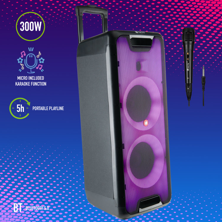 Ngs Cassa Portatile Ricaricabile 300W Wild Trolley Bluetooth Tws Rgb + Microfono