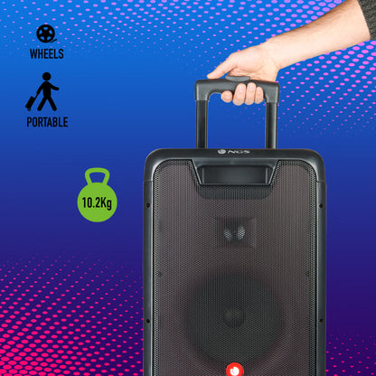 Ngs Cassa Portatile Ricaricabile 300W Wild Trolley Bluetooth Tws Rgb + Microfono