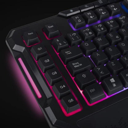 Ngs Gaming-Tastatur, kabelgebunden, RGB-LED, programmierbar, USB, 5 Makros, mit Standfüßen GKX-450