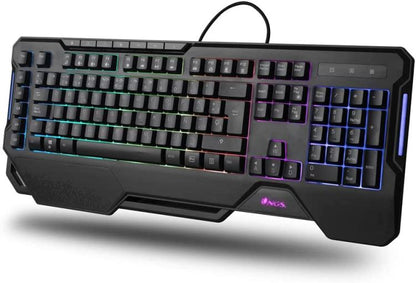 Ngs Gaming-Tastatur, kabelgebunden, RGB-LED, programmierbar, USB, 5 Makros, mit Standfüßen GKX-450