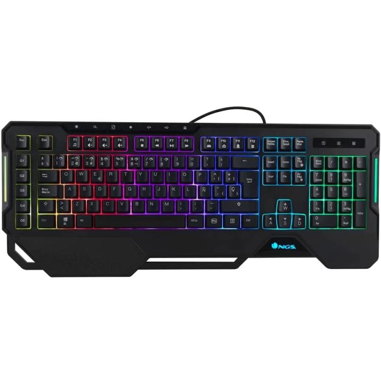 Ngs Gaming-Tastatur, kabelgebunden, RGB-LED, programmierbar, USB, 5 Makros, mit Standfüßen GKX-450