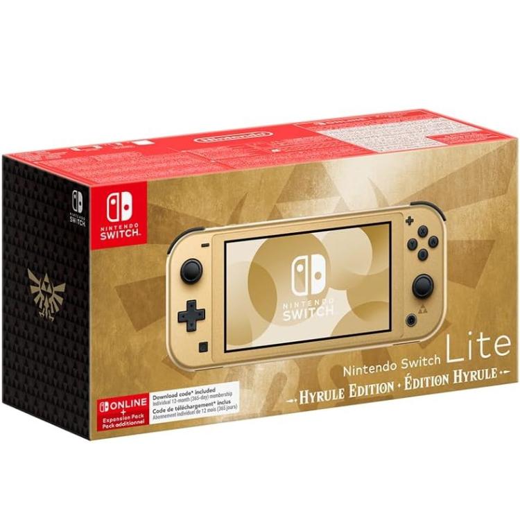 Nintendo Switch Lite Konsole Hyrule Edition Special + 12M Nso (Gold) Tragbar