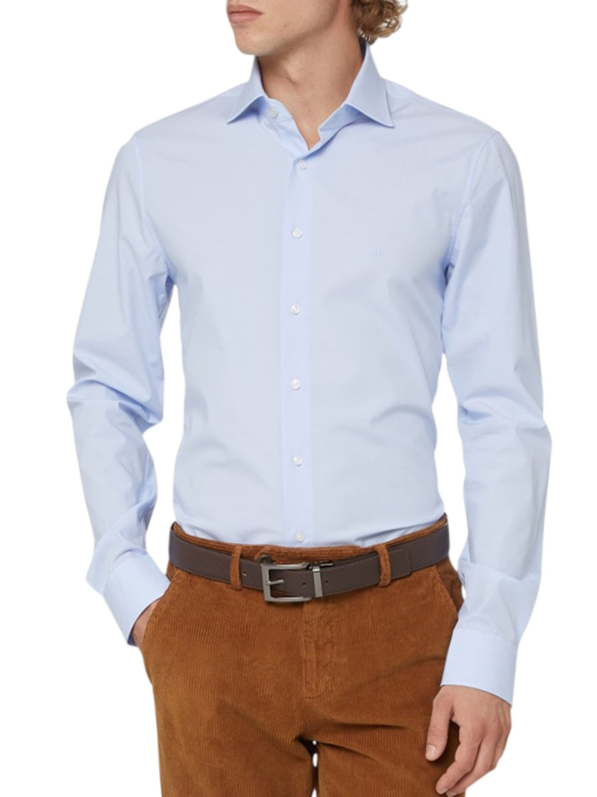 Michael Kors long-sleeved shirt Parma slim fit light blue