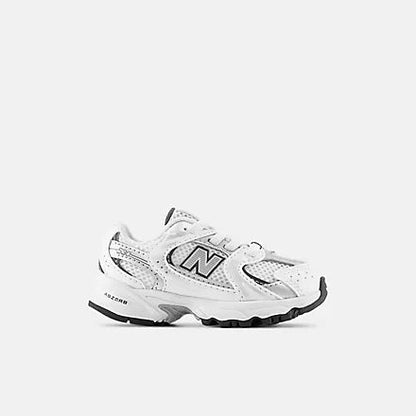 New Balance scarpa sneakers da bimbi 530 BUNGEE LACE IZ530SB1 Bianco-Argento