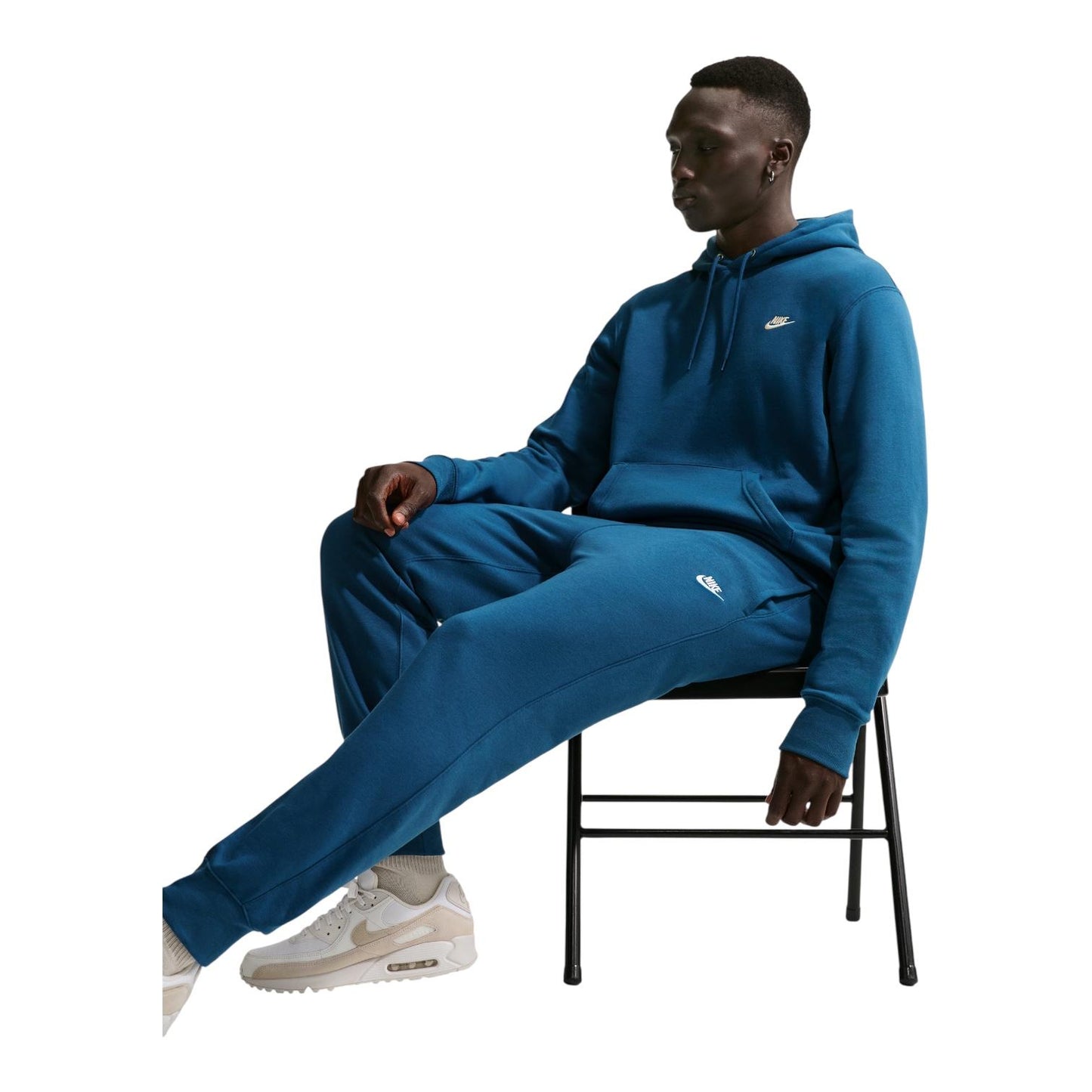 Nike Club Pantaloni Jogger Uomo French Terry FN3801 Blu Bianco