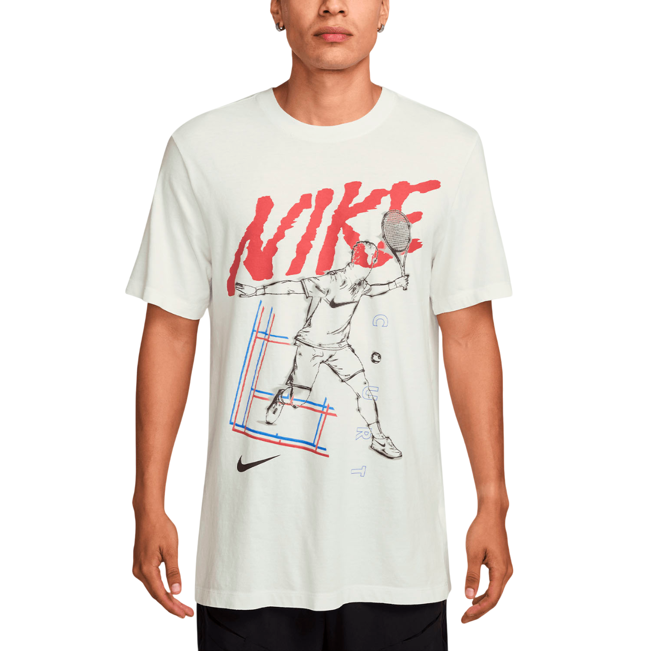 Nike Court Logo HJ3454-121 Maglietta Tennis Uomo Bianco Summit