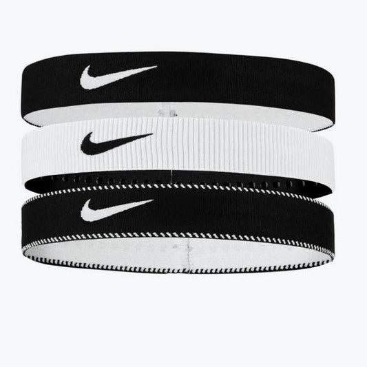 Nike Fascia Capelli N1011932036OS Confezione 3 Pezzi Nero Bianco