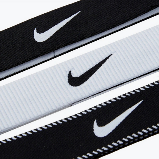Nike Fascia Capelli N1011932036OS Confezione 3 Pezzi Nero Bianco