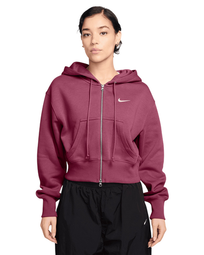 Nike Phoenix Fleece Felpa Corta Zip Donna Rosa - HV2426-634