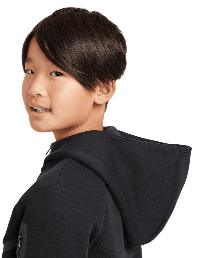 Nike Felpa Tech Fleece Junior Zip HV5867-010 Nero Ragazzo