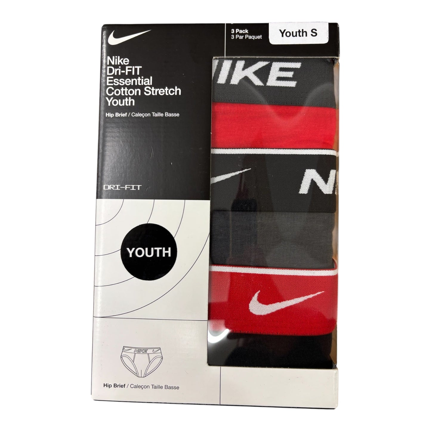 Nike Slip Ragazzo 9N1185-U10 Nero Rosso Antracite Dri-FIT Cotton Stretch
