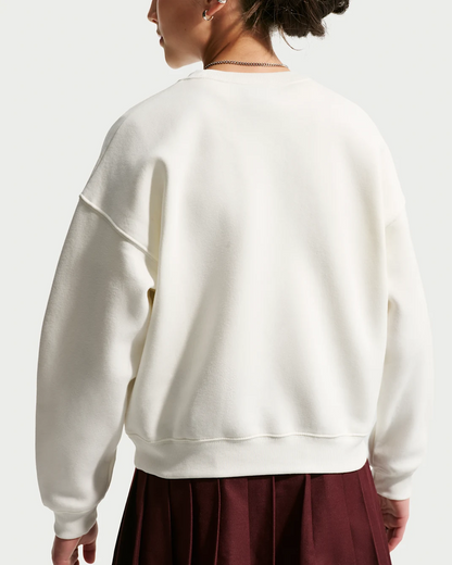 Nike Sportswear Studio Felpa boxy a girocollo in fleece – Ragazza IM5098-133 bianca