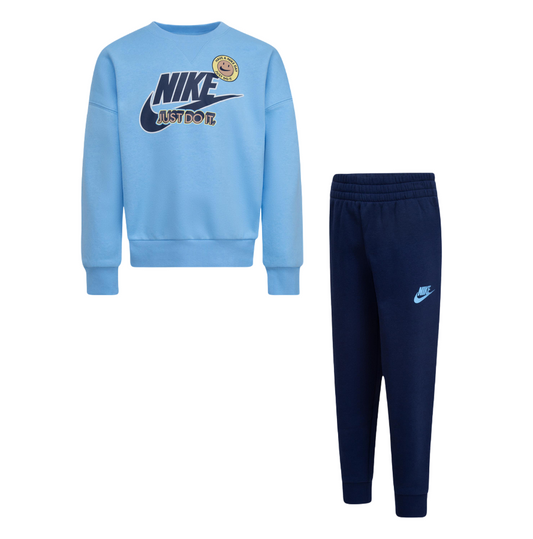 Nike Tuta Ragazzo Sense of Adventure 86L947-U90 Felpa Pantalone Celeste Blu