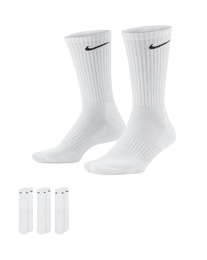 Nike Calze Everyday Cushioned SX7664-100 Bianco 3 Paia Unisex