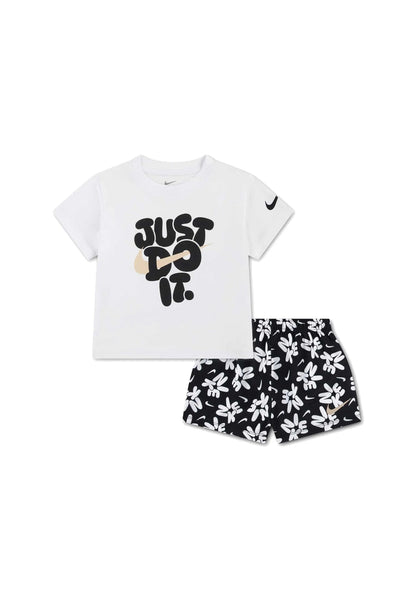 Nike Completino Bambina Bianco Nero Maxi Stampa - 36N914-023