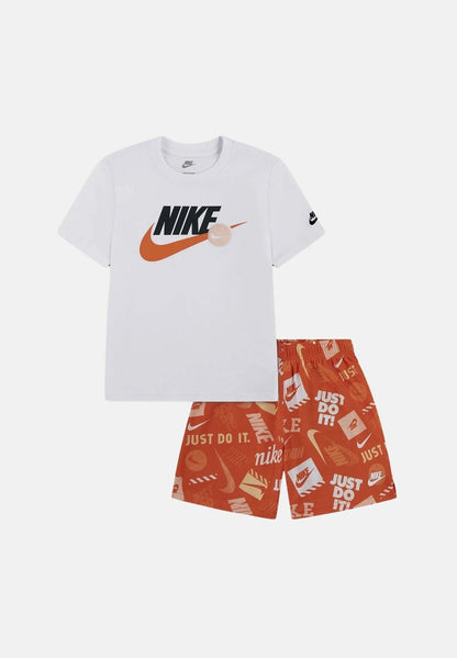 Nike Completino Ragazzo Bianco Arancio Futura AOP - 86N945-N33