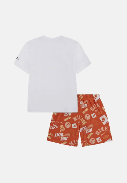 Nike Completino Ragazzo Bianco Arancio Futura AOP - 86N945-N33