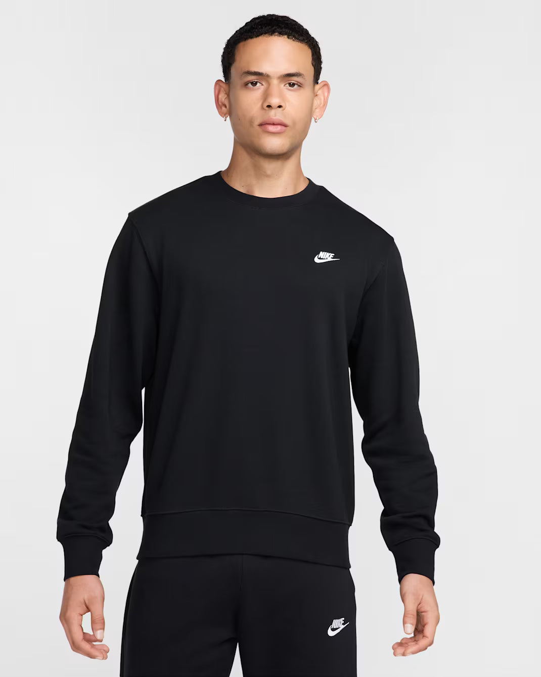 Nike Felpa Club Girocollo French Terry Uomo FN3888-010 Nero