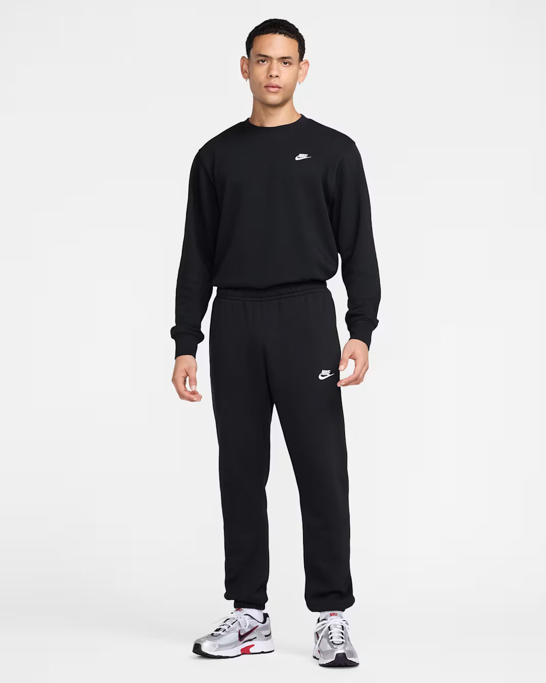 Nike Felpa Club Girocollo French Terry Uomo FN3888-010 Nero