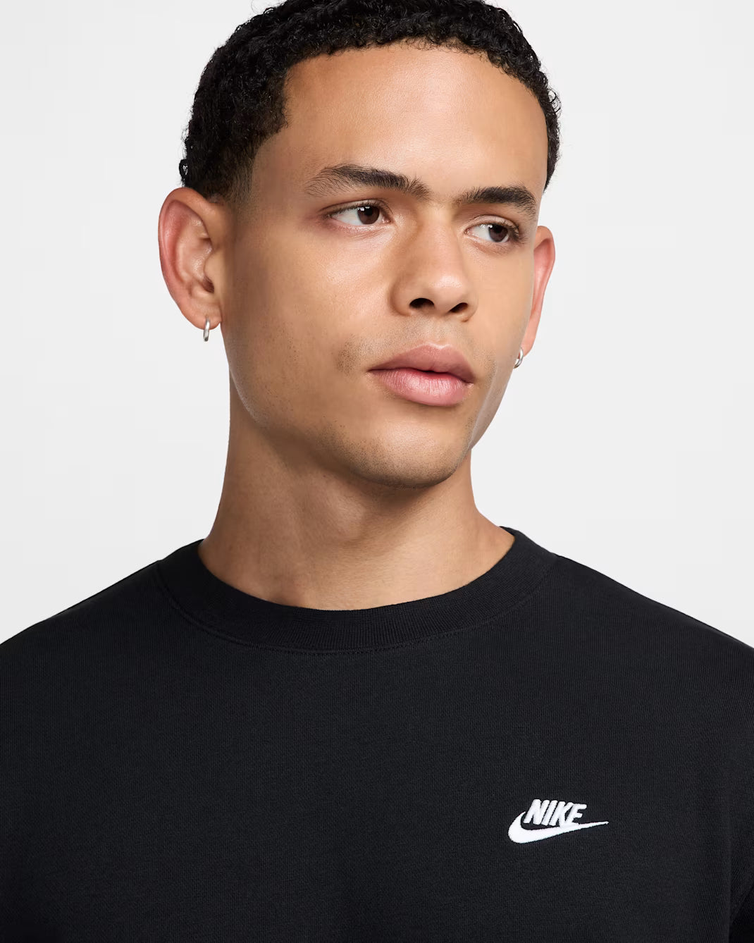 Nike Felpa Club Girocollo French Terry Uomo FN3888-010 Nero