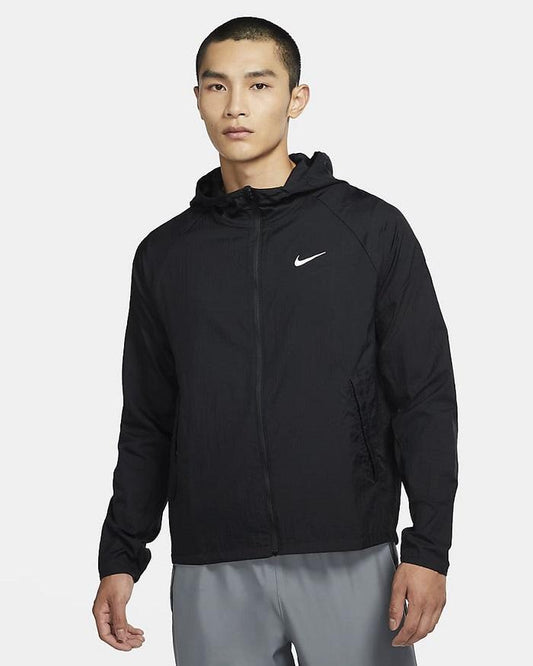Nike Felpa Cappuccio Cerniera Intera Essential Uomo Nero Argento - CU5358-010