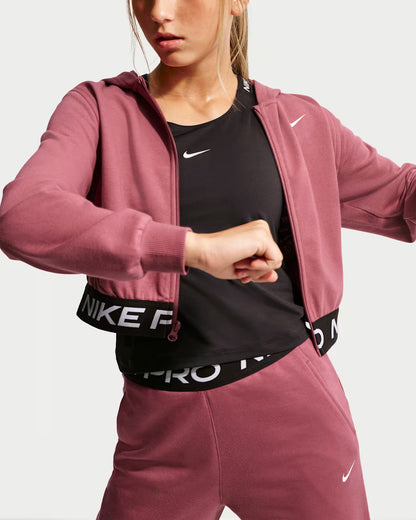 Nike Felpa Corta Ragazza con Cappuccio Pro Fleece Dri-FIT HQ9312-654 Rosa