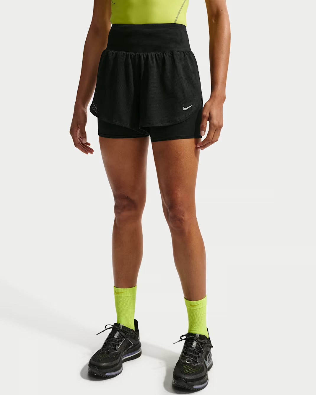 Nike Pantaloncino Running 2in1 Donna Dri-FIT Flow Nero - IF7518-010