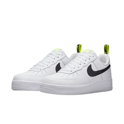 Nike scarpa sneakers da adulti Air Force 1 '07 DZ4510-100 bianco nero giallo evidenziatore