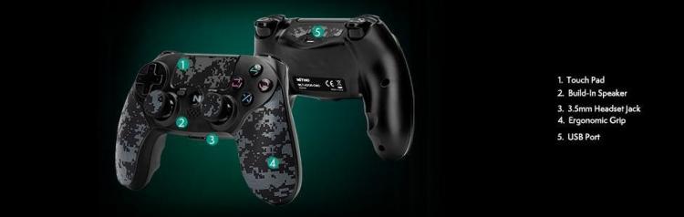 Nitho Controller PS4 PS3 PC Windows Gamepad Pad Wireless Adonis Camouflage USB