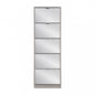 Susie Grey Shoe Cabinet with 5 Wooden Doors and Mirror - 60x24x180cm