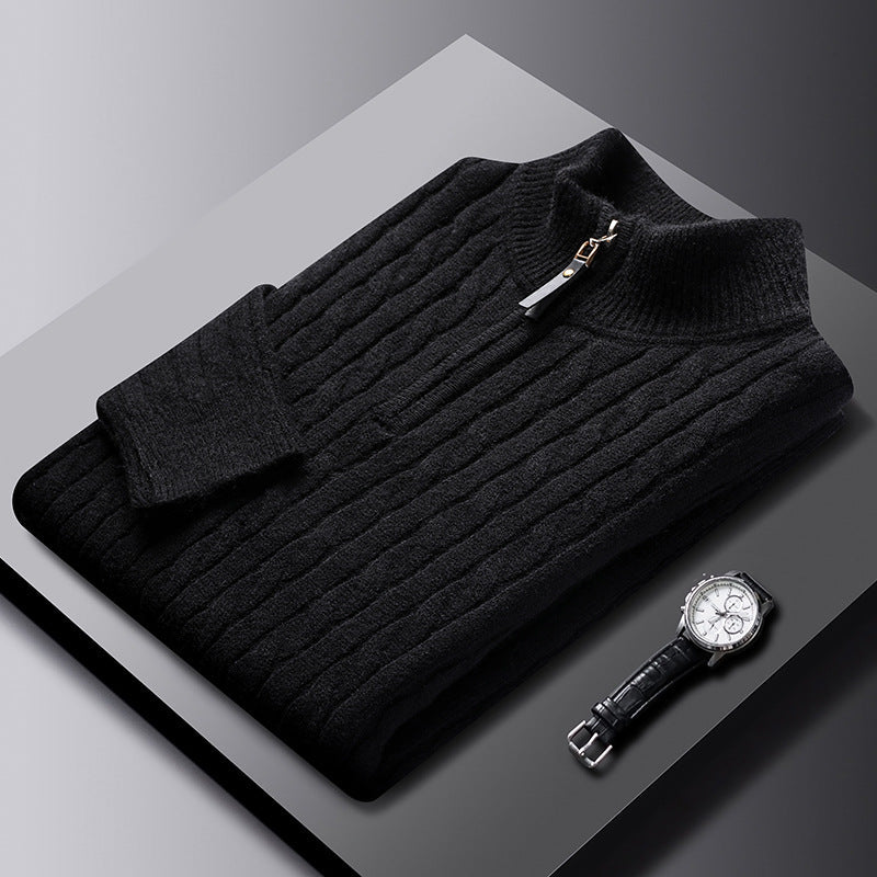 Herren-Pullover mit halbem Reißverschluss – Old Money®