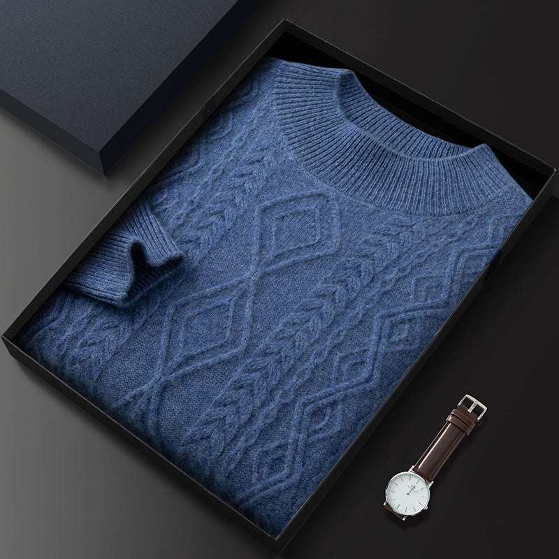 Rundhals-Pullover mit Zopfmuster aus Kaschmir - Old Money®