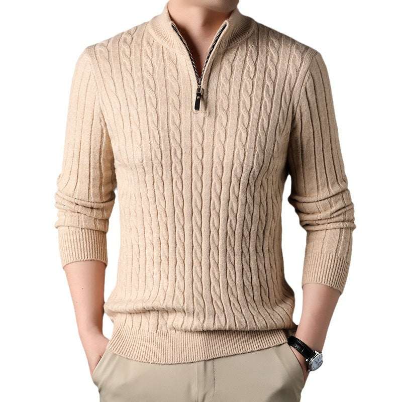 Herren-Pullover mit halbem Reißverschluss – Old Money®