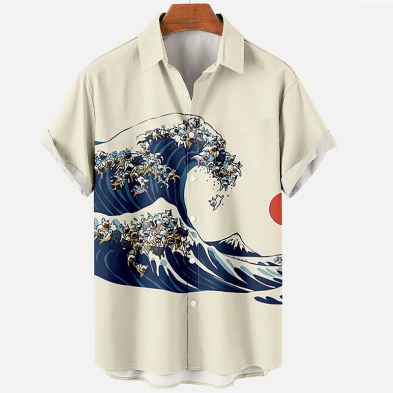 Retro HAILANG 3D Printed Men's Short Sleeve