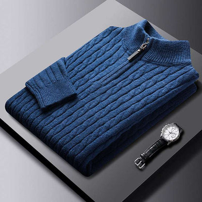 Herren-Pullover mit halbem Reißverschluss – Old Money®