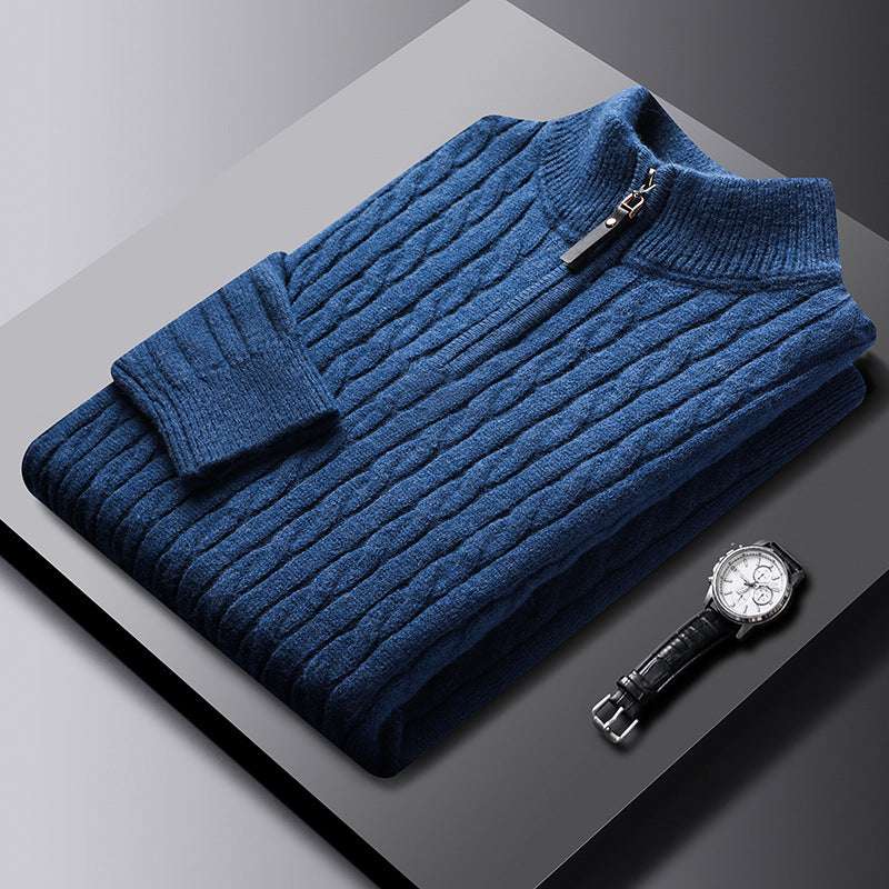 Herren-Pullover mit halbem Reißverschluss – Old Money®
