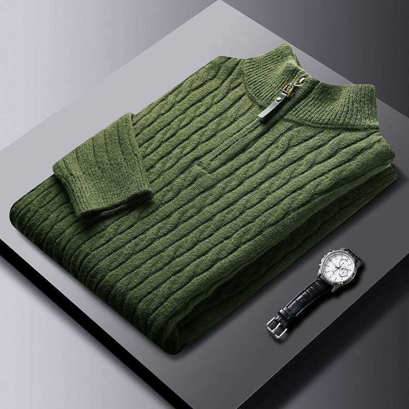 Herren-Pullover mit halbem Reißverschluss – Old Money®