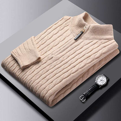 Herren-Pullover mit halbem Reißverschluss – Old Money®
