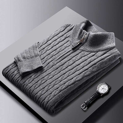 Herren-Pullover mit halbem Reißverschluss – Old Money®