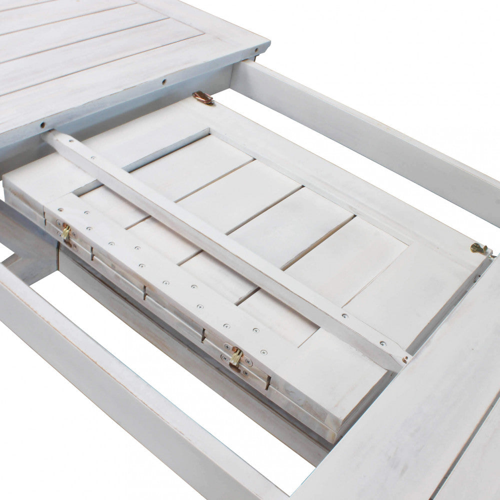 Tavolo Bali allungabile in legno di acacia - Bianco 180/240 x 90