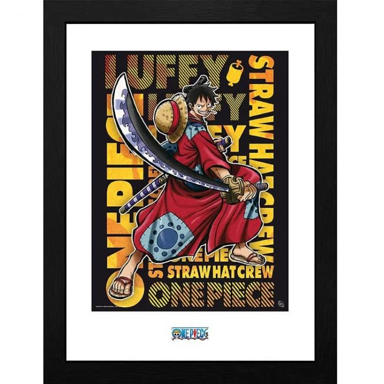 ABYSTYLE ONE PIECE MONKEY D. LUFFY WANO ARTWORK GUMMI GERAHMTES BILD POSTER