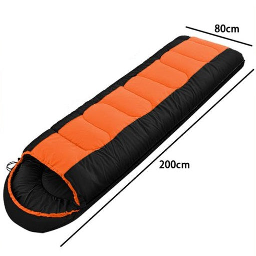Sacco a Pelo 5° Estivo/Invernale Campeggio Cappuccio Impermeabile 200X800 Orange