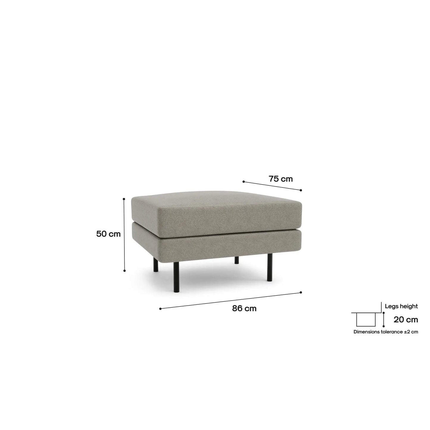 Polsterhocker CHELSEA - Taupe