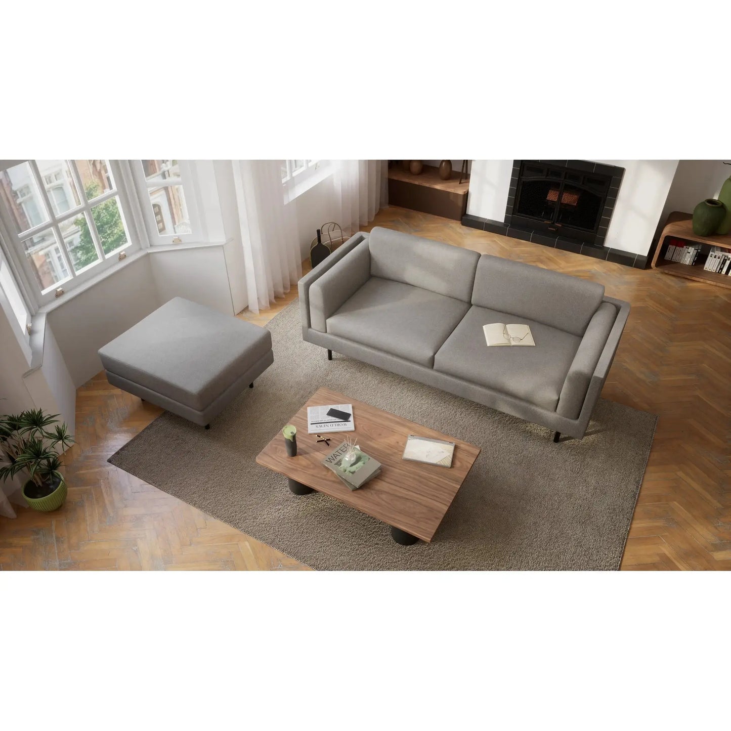 Polsterhocker CHELSEA - Taupe