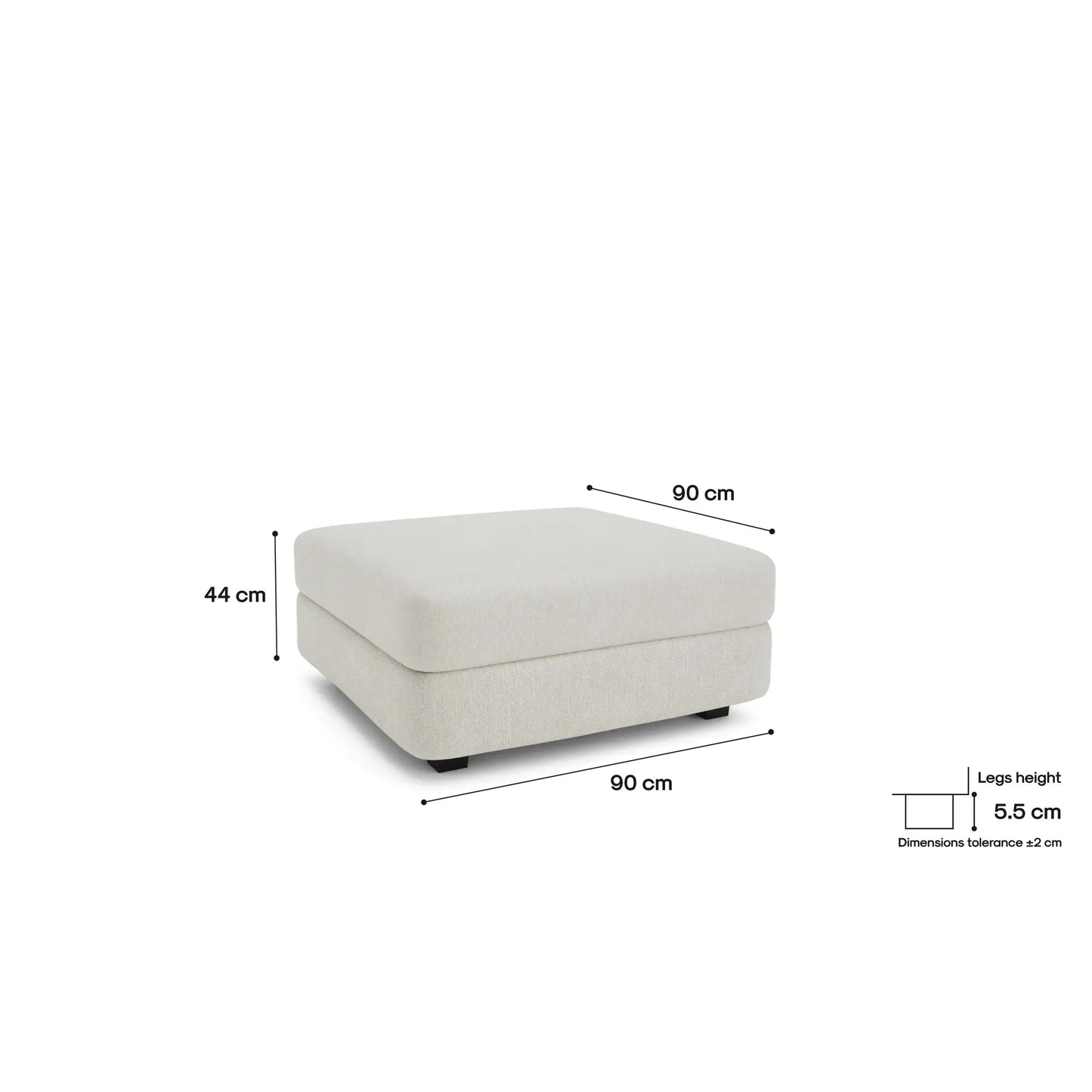 Modulo Pouf Grande GRACIA - Beige Crema