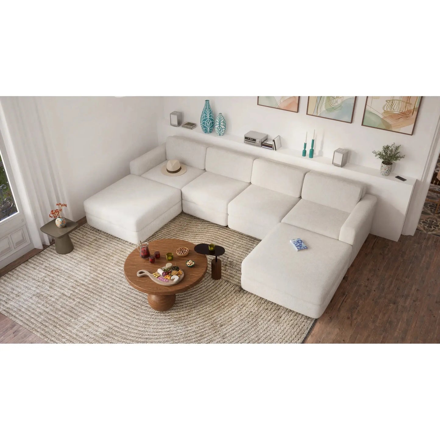 Modulo Pouf Grande GRACIA - Beige Crema