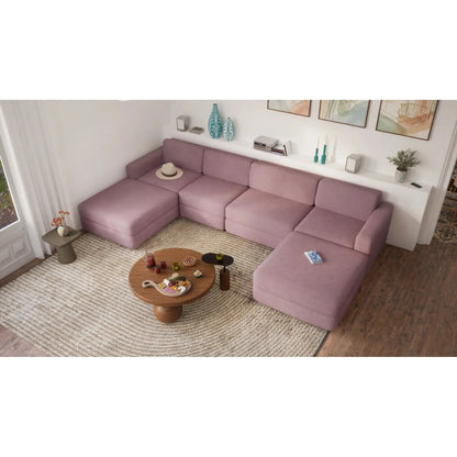 Divano Modulare GRACIA - Pouf Grande Rosa Antico