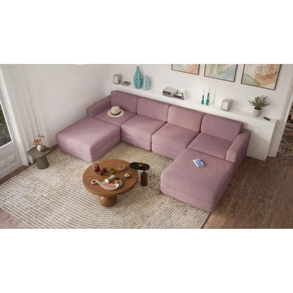 Divano Modulare GRACIA - Pouf Grande Rosa Antico
